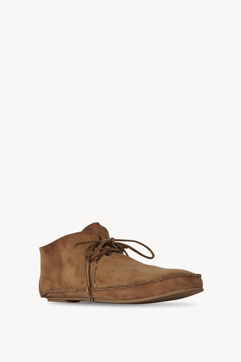 The Row Tyler Lace Up Shoe in Suede outlook