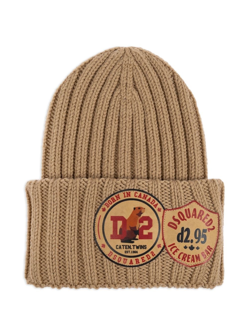 ribbed logo-patch beanie - 1