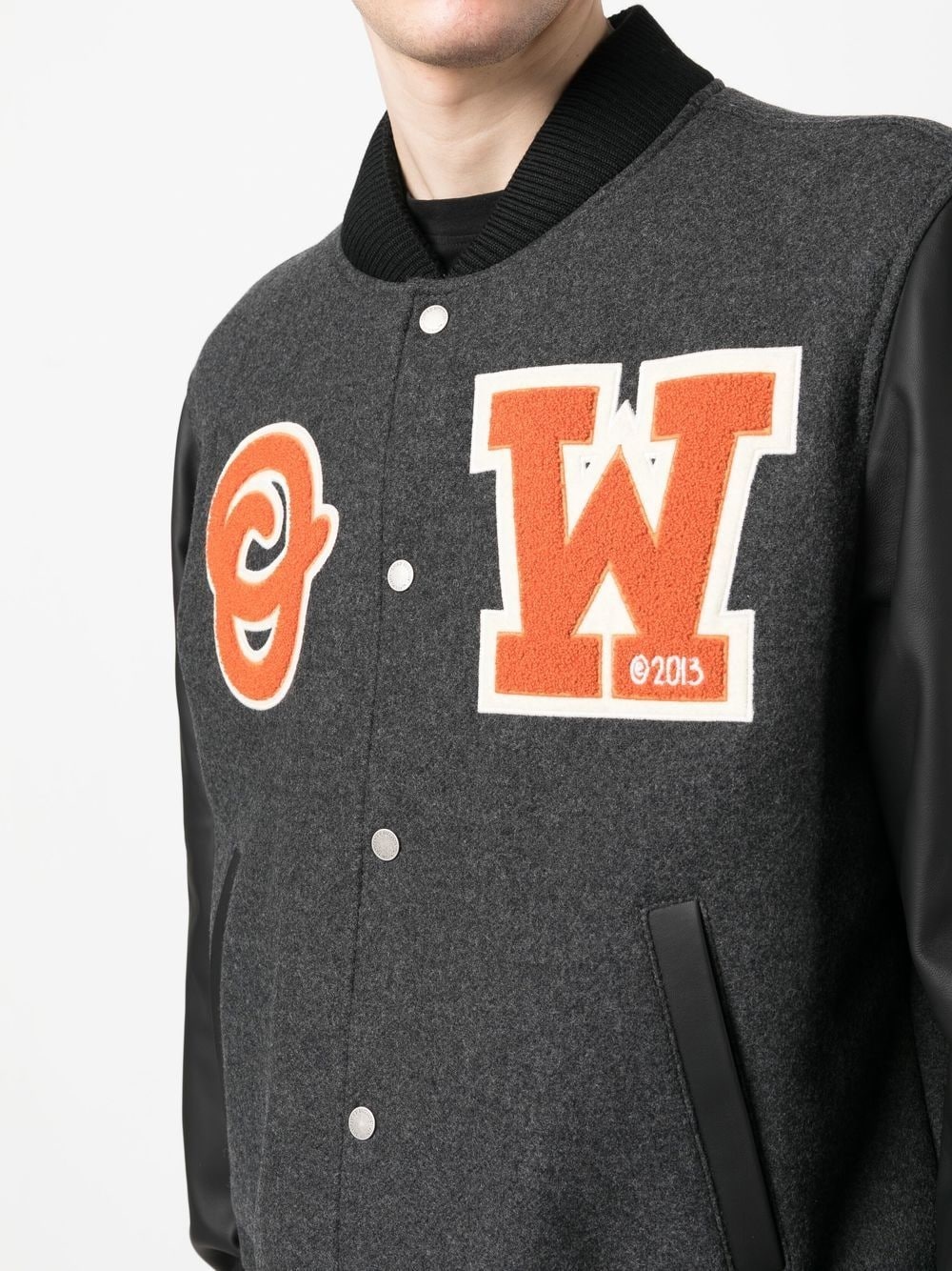 logo-patch bomber jacket - 5
