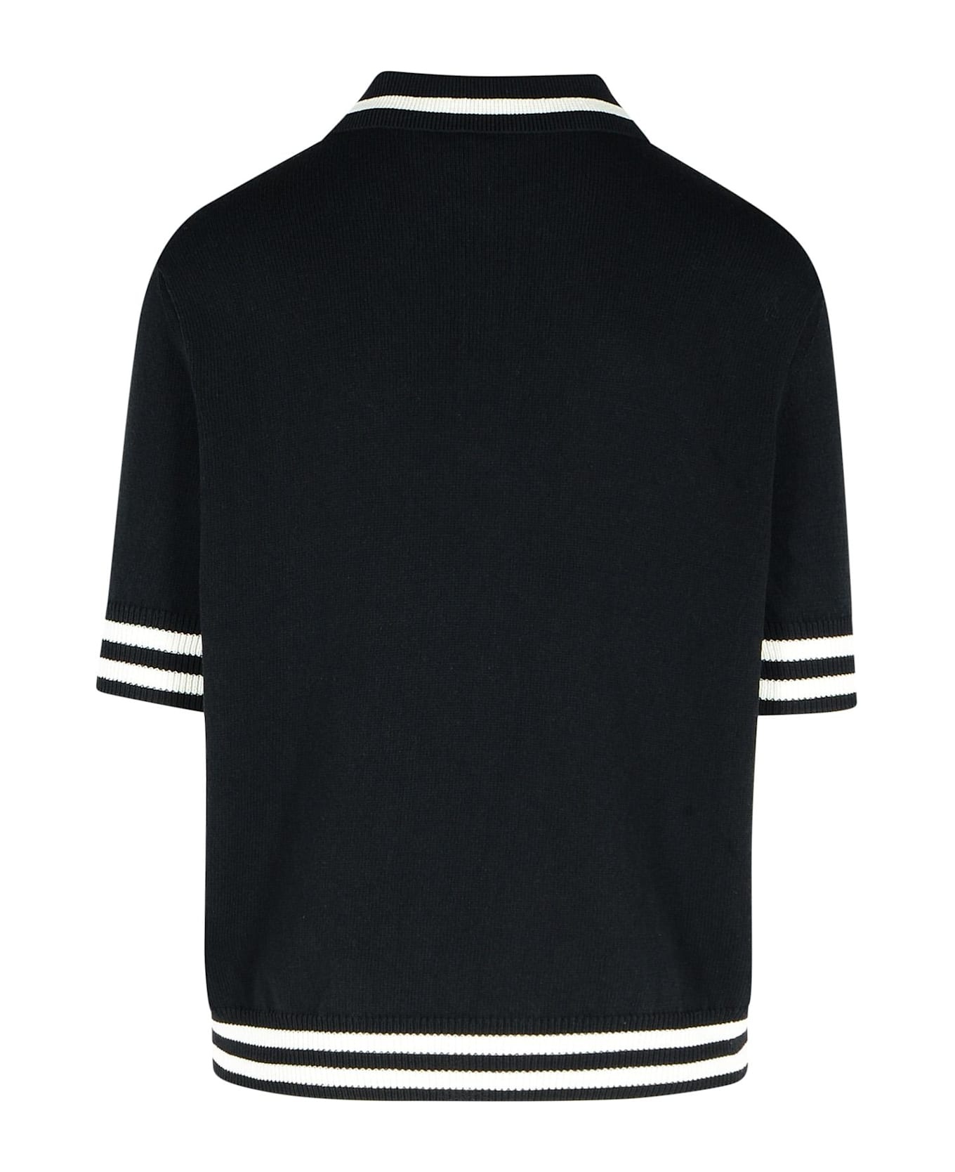 'signature' Black Cotton Blend Polo Shirt - 3