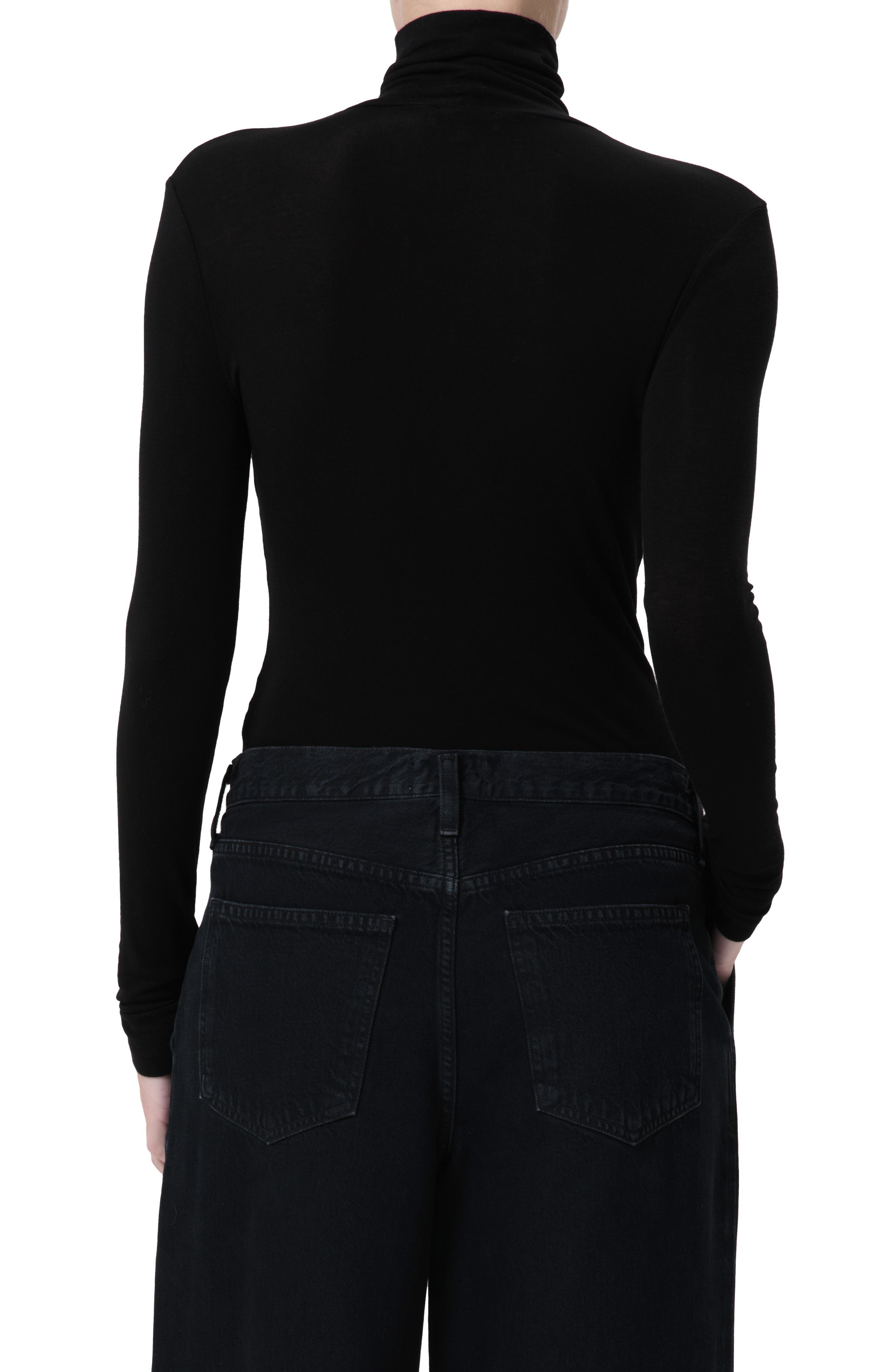AGOLDE Pascale Rib Turtleneck Top in Black at Nordstrom - 2