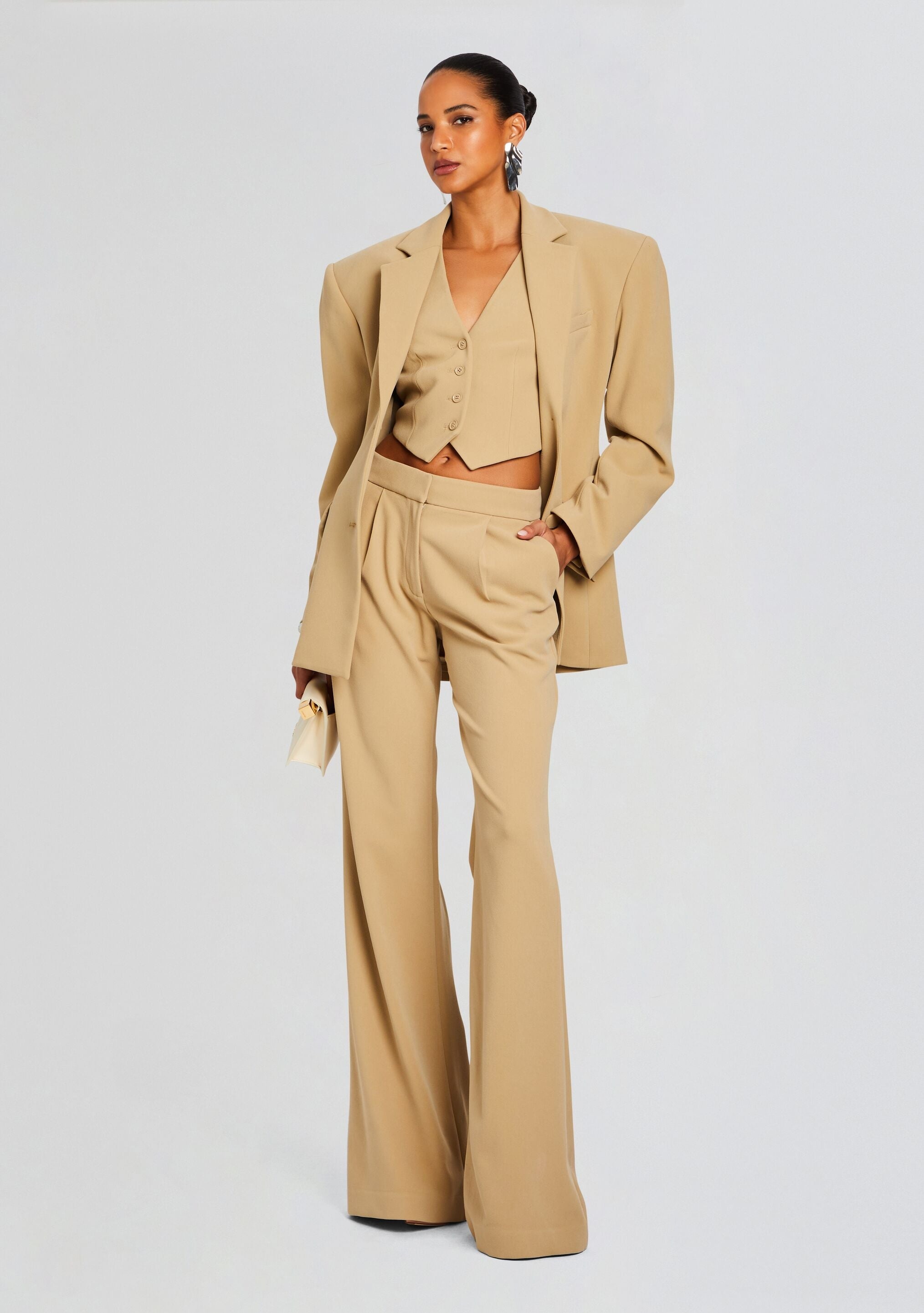 PIN TUCK PALAZZO PANTS - 2