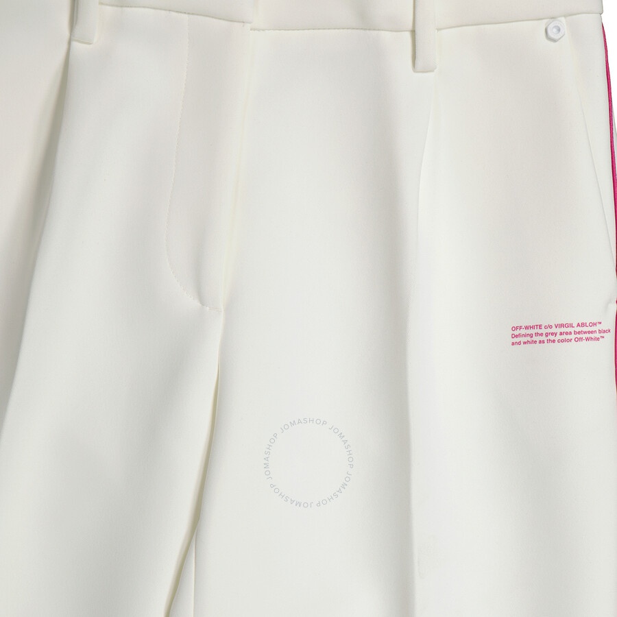 Off-White Contrasting Trim Tailored Trousers in White - 6