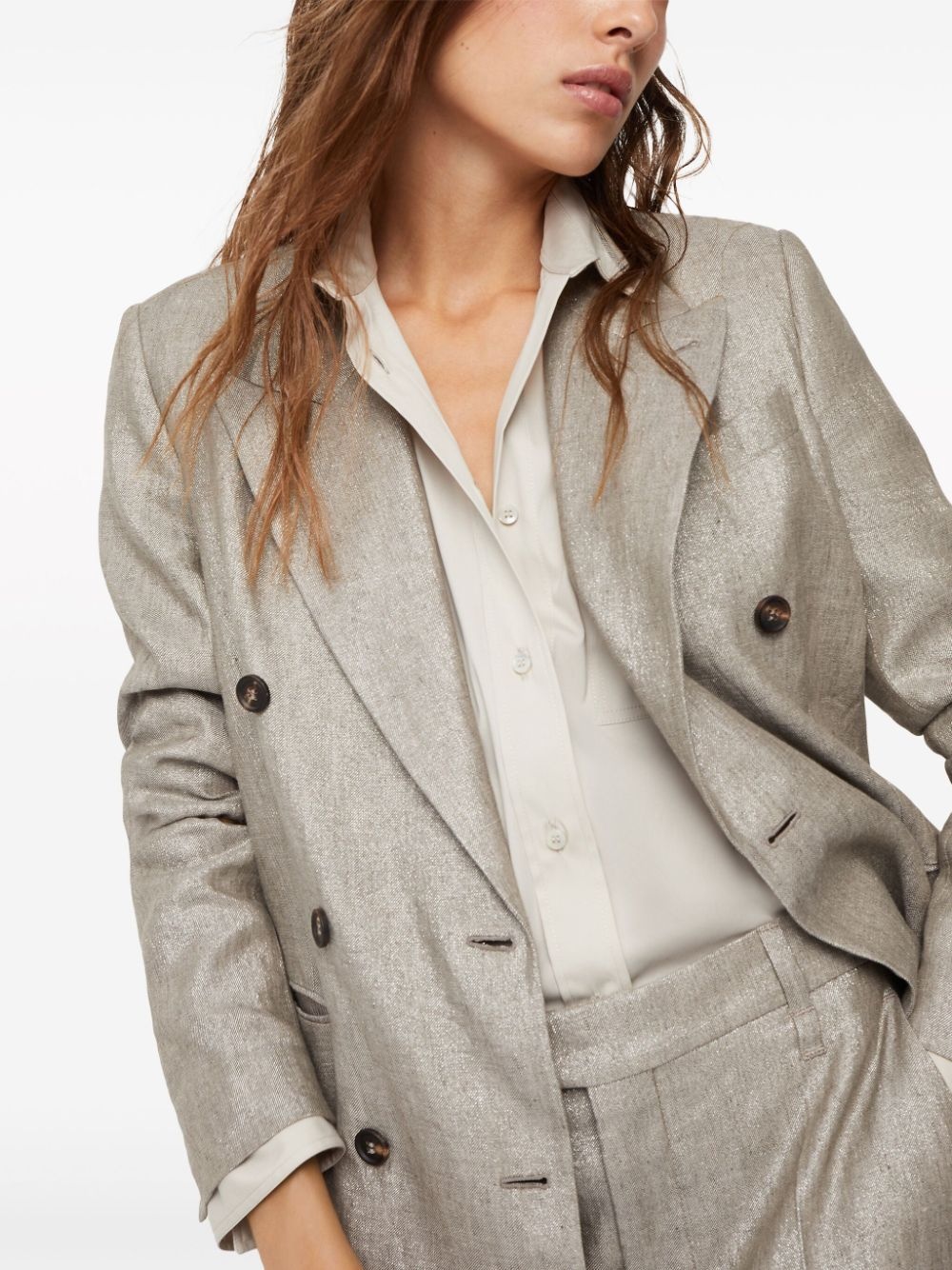 Monili-detail mÃ©lange-effect blazer - 6