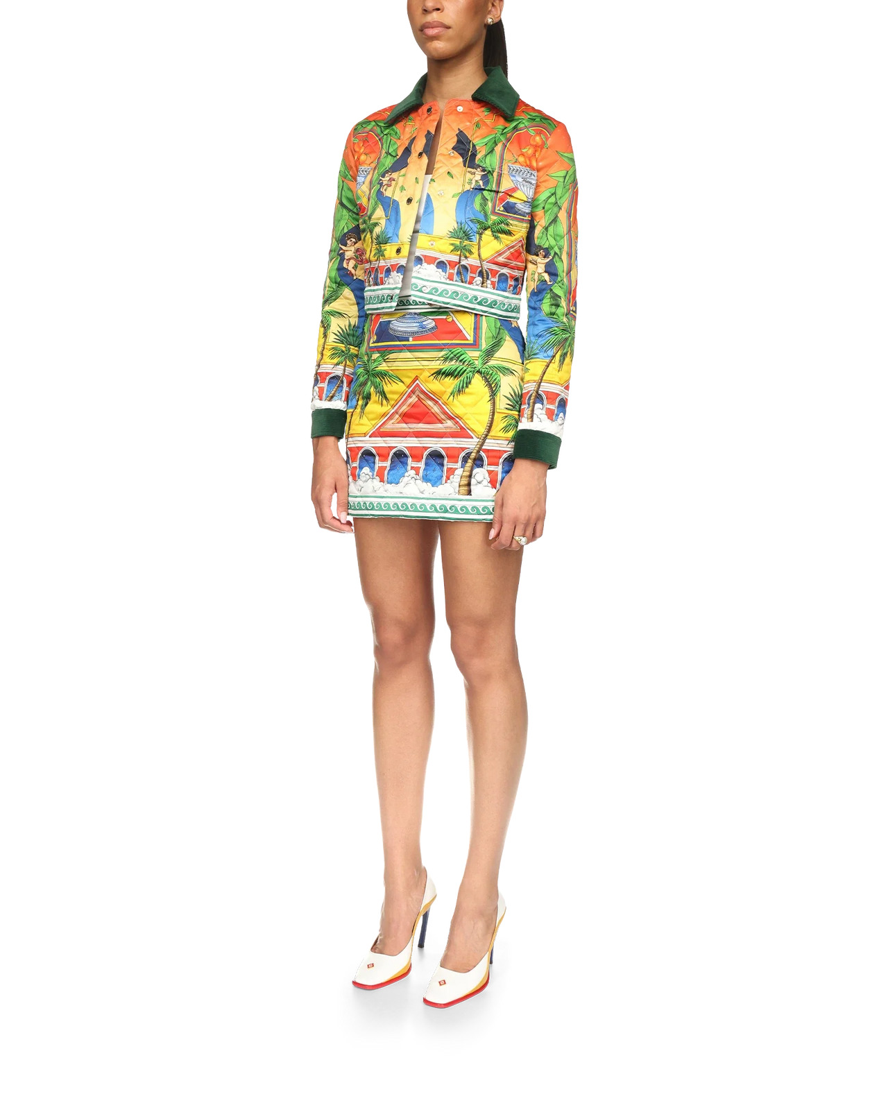 Triomphe D'Orange Quilted Cropped Jacket | Casablanca Paris - 3