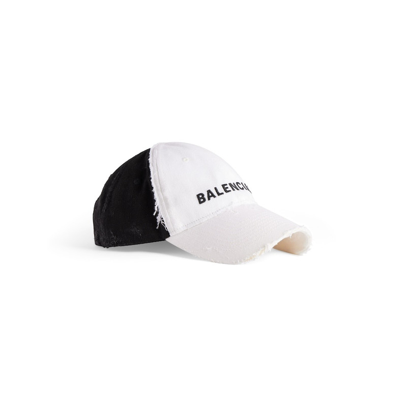 BALENCIAGA Women's Balenciaga Upcycled Cap in White/black outlook