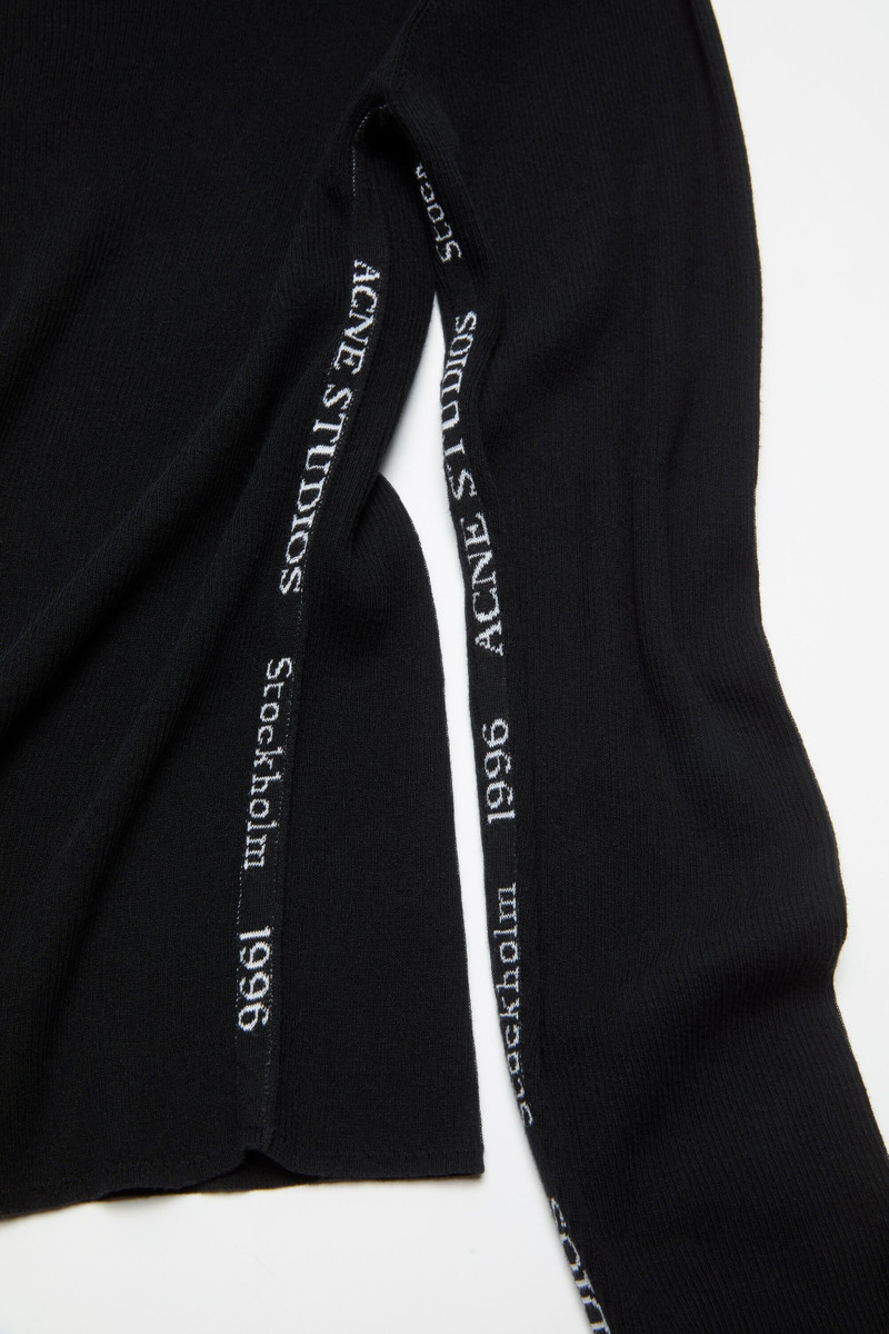 Logo tape knit jumper - Black 5