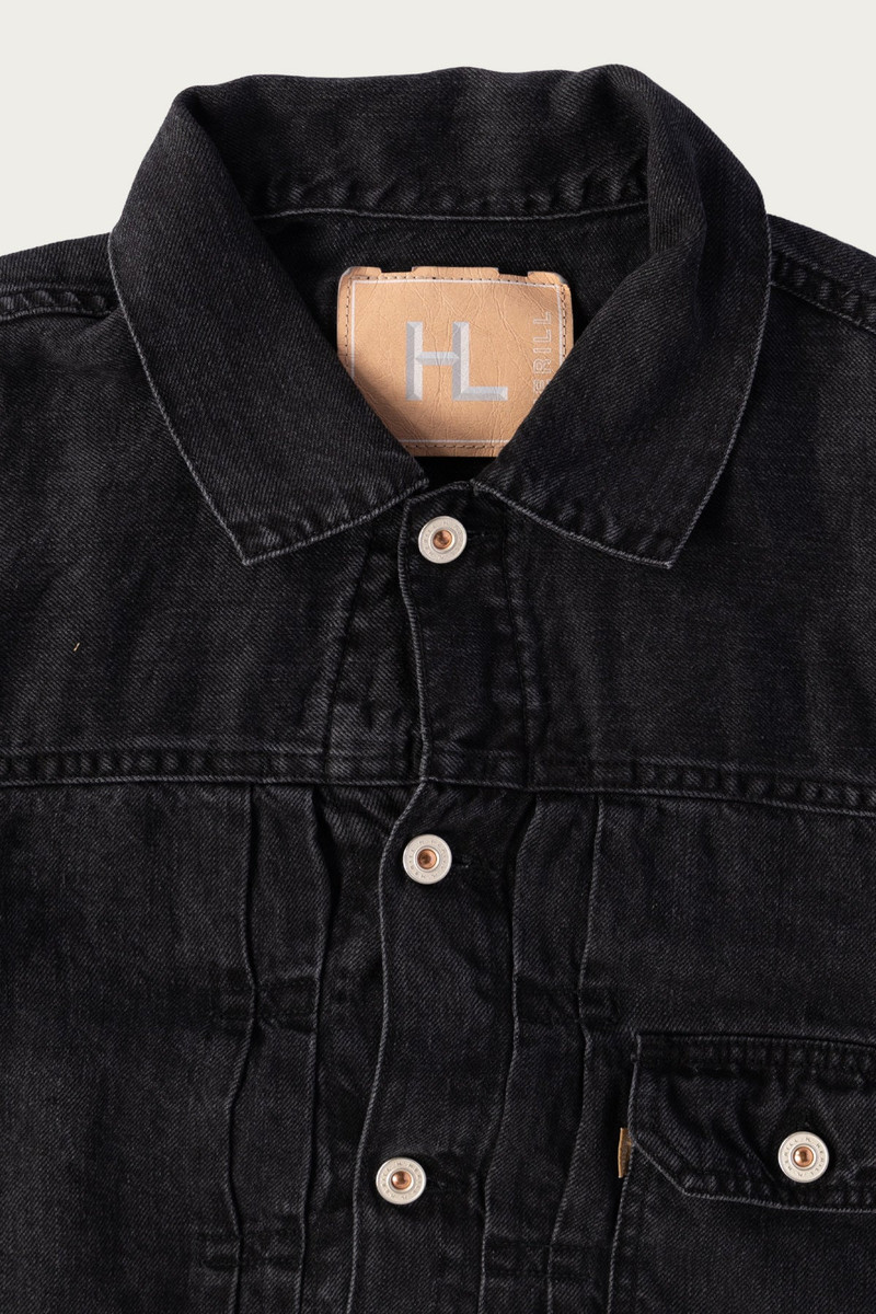 HERILL Linen Denim XX Jacket - Black Vintage Worn outlook