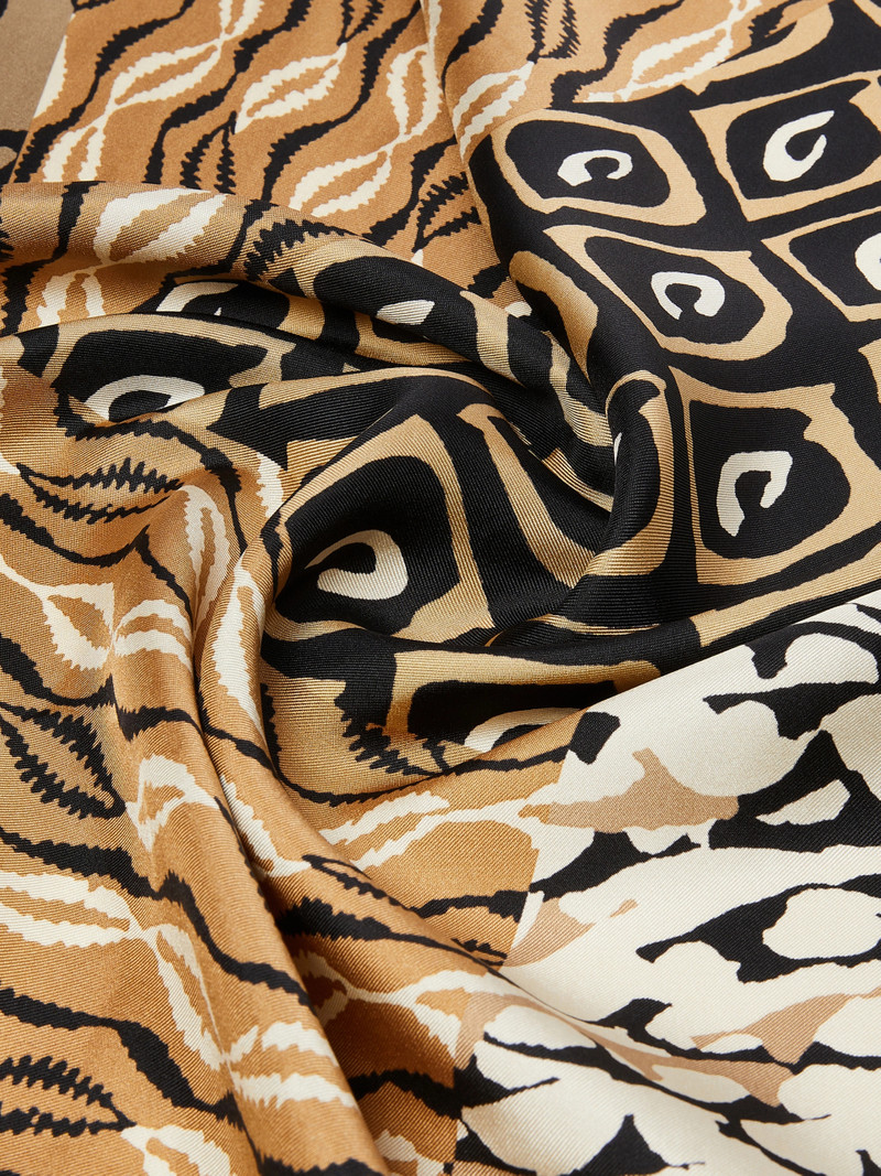 CARRE90W1 Printed silk oversized scarf - BEIGE 3