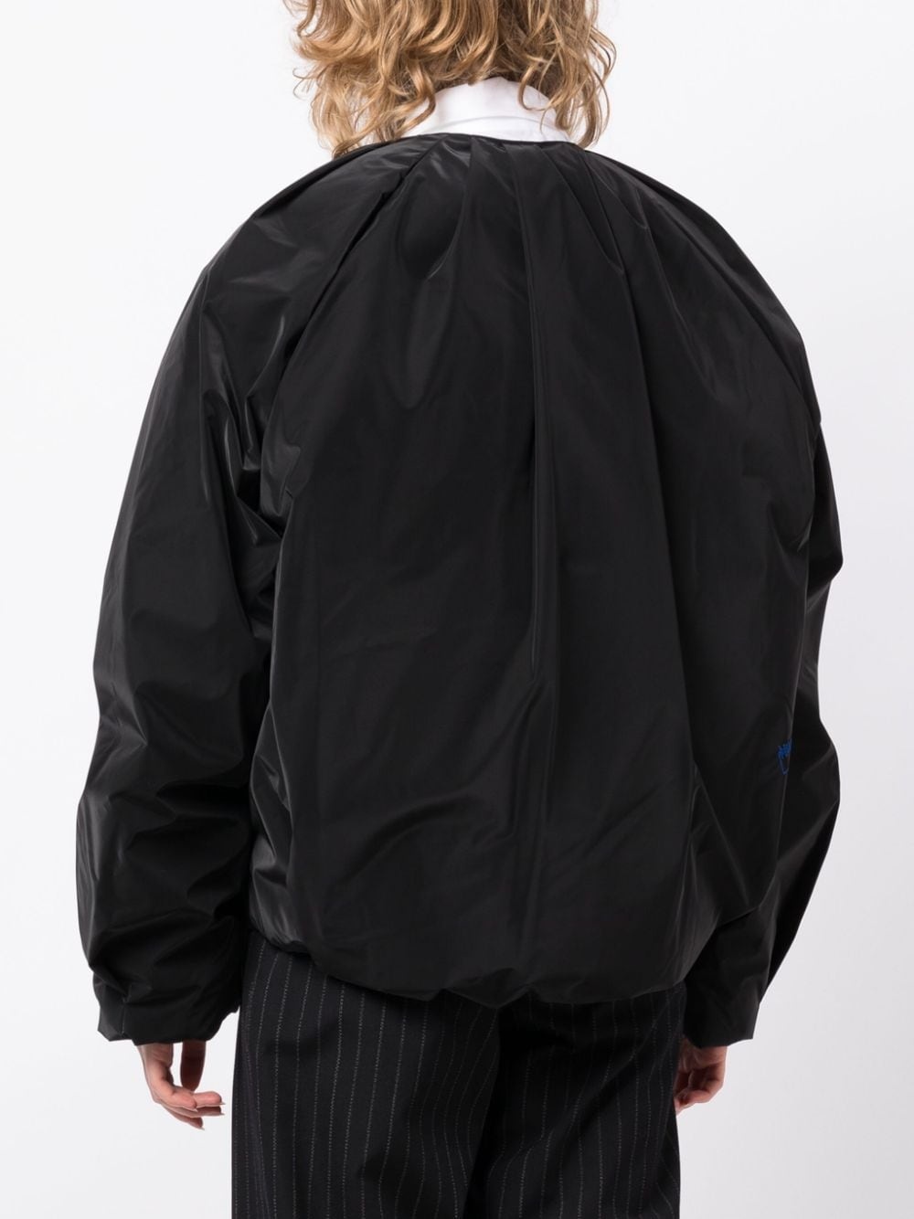 pleat-detail padded bomber jacket - 4