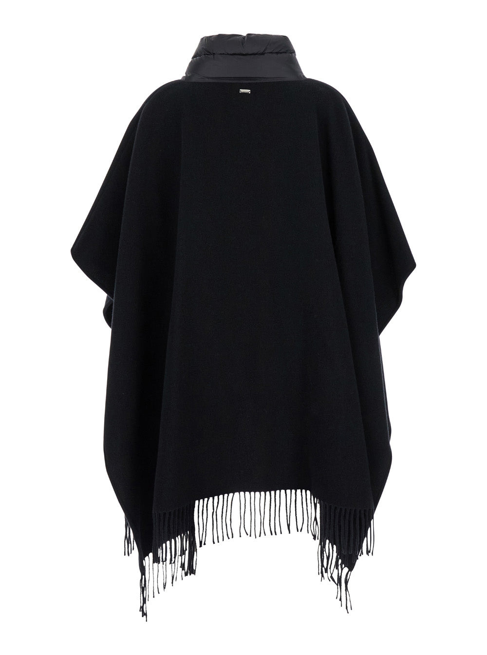 Herno Women 'Warmy' Black High Neck Poncho With Patch Pockets In Wool And Nylon Woman - 2