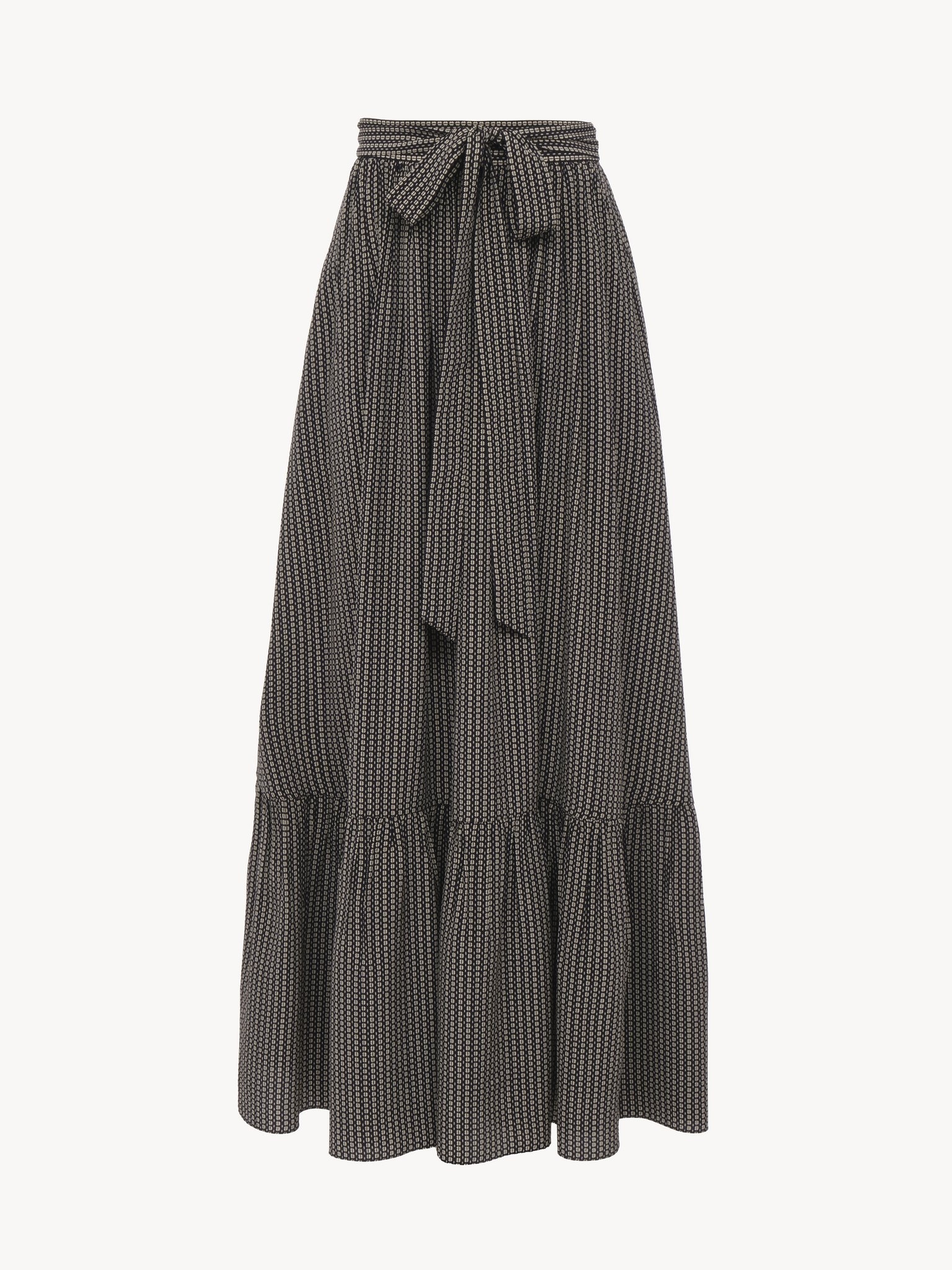 GATHERED MIDI SKIRT IN CRÊPE DE CHINE - 2