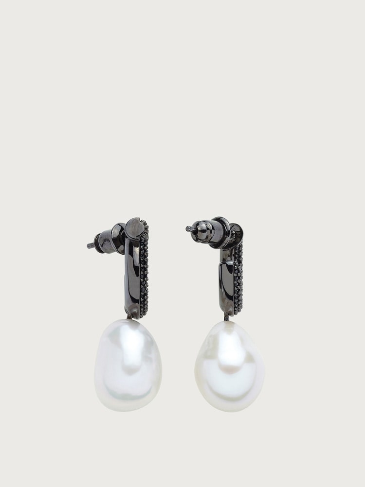 GANCINI EARRINGS WITH BAROQUE PEARL - 2