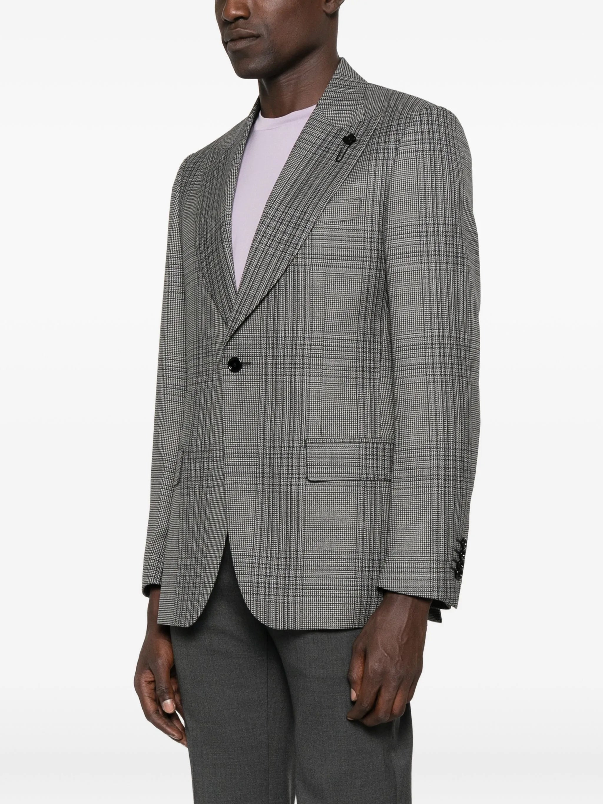 Lardini Checked Single-breasted Blazer - 2