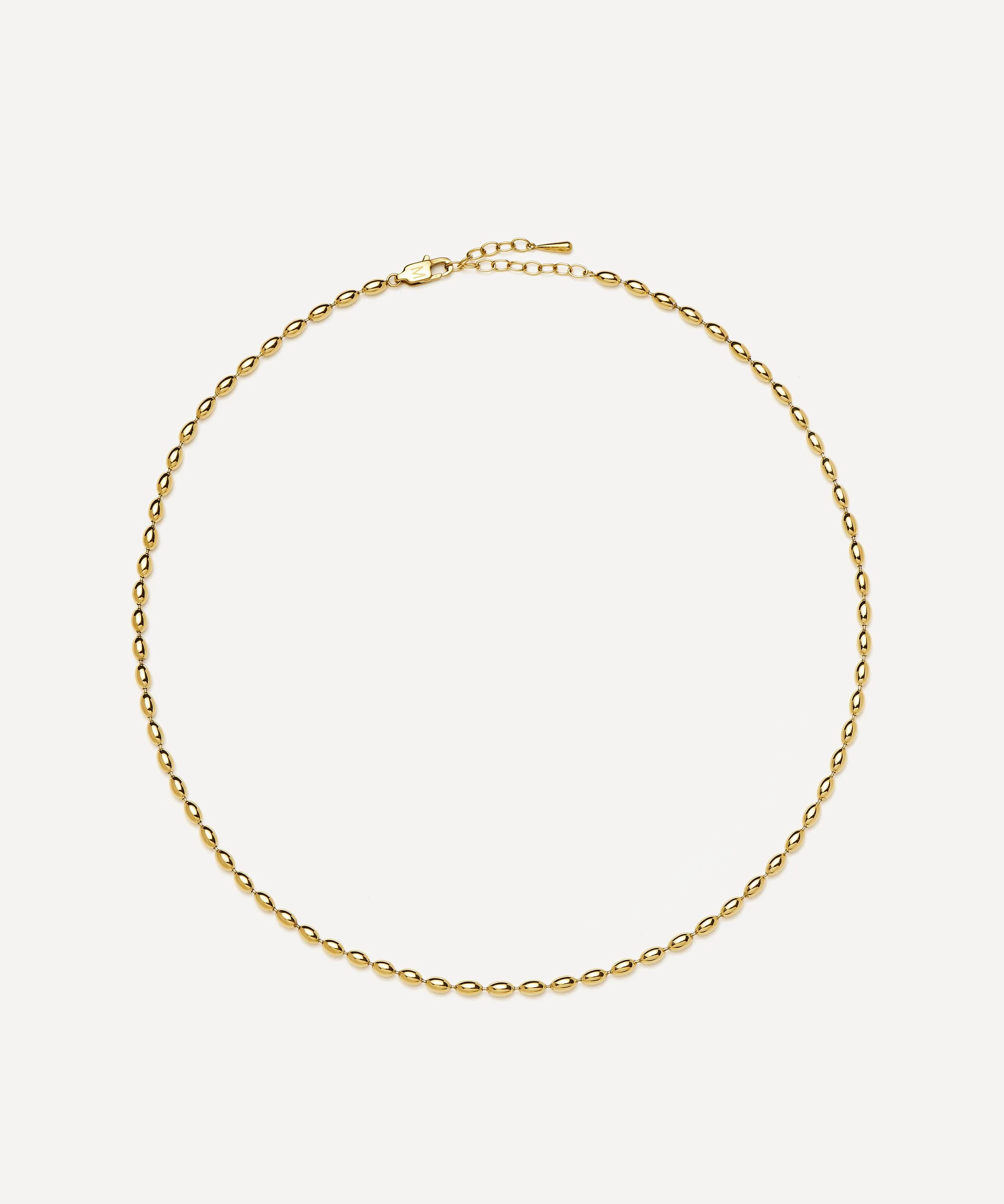 18ct Gold-Plated Molten Olive Chain Necklace - 1