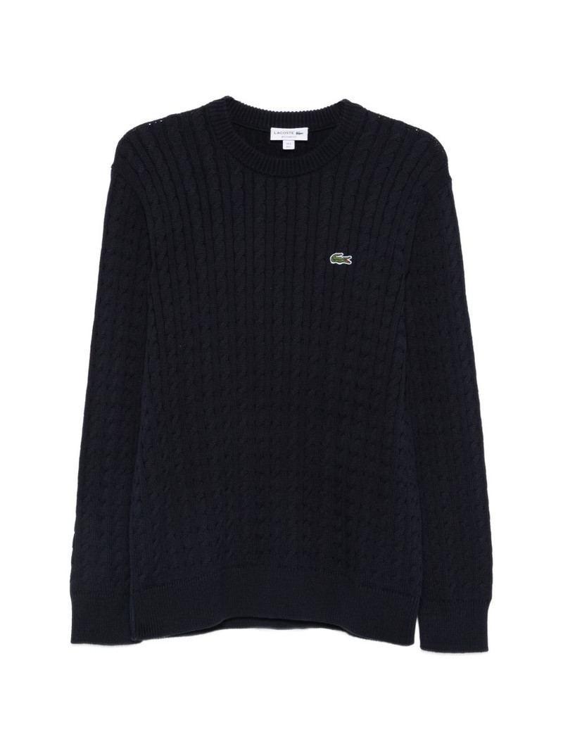 cable-knit logo-patch sweater 1