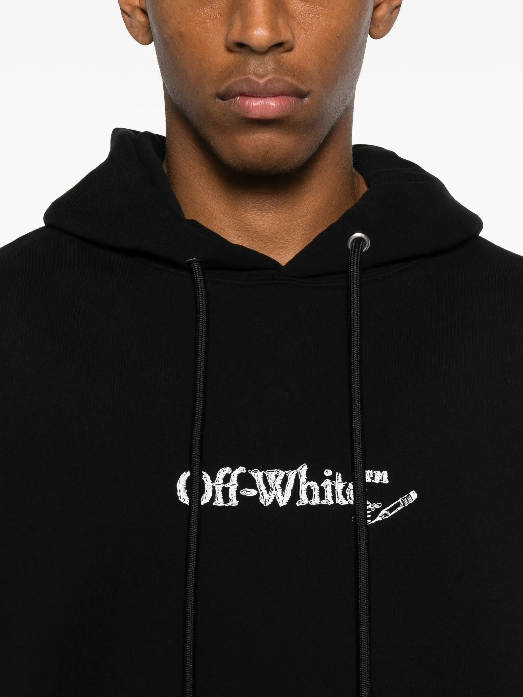 Off-white Logo-embroidered Drawstring Hoodie - 3