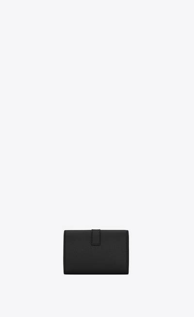 SAINT LAURENT ysl line key case in grained leather outlook