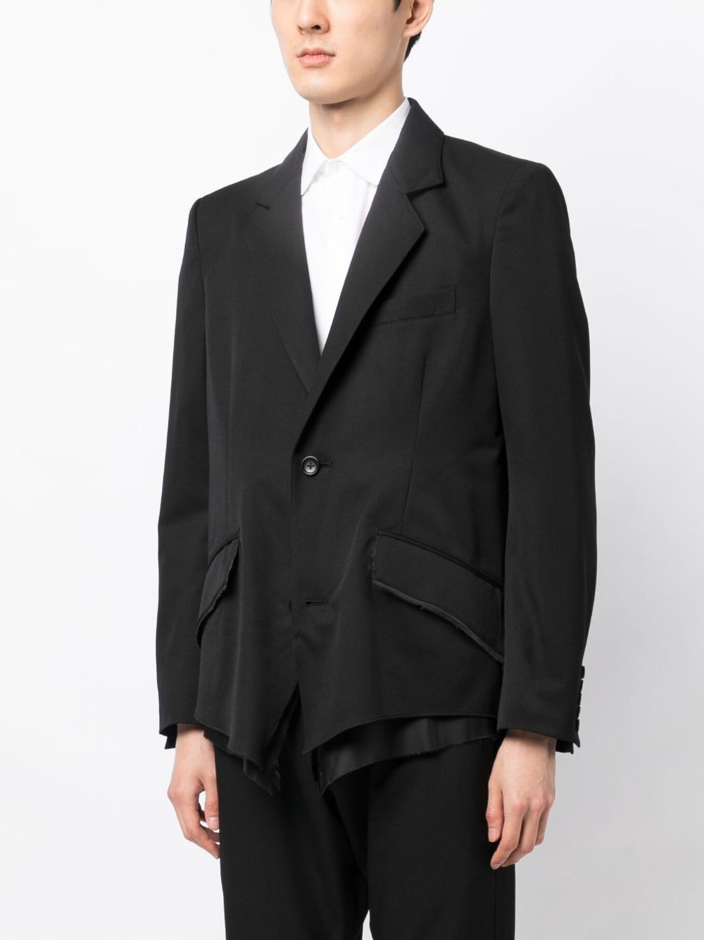 asymmetric wool blazer - 3