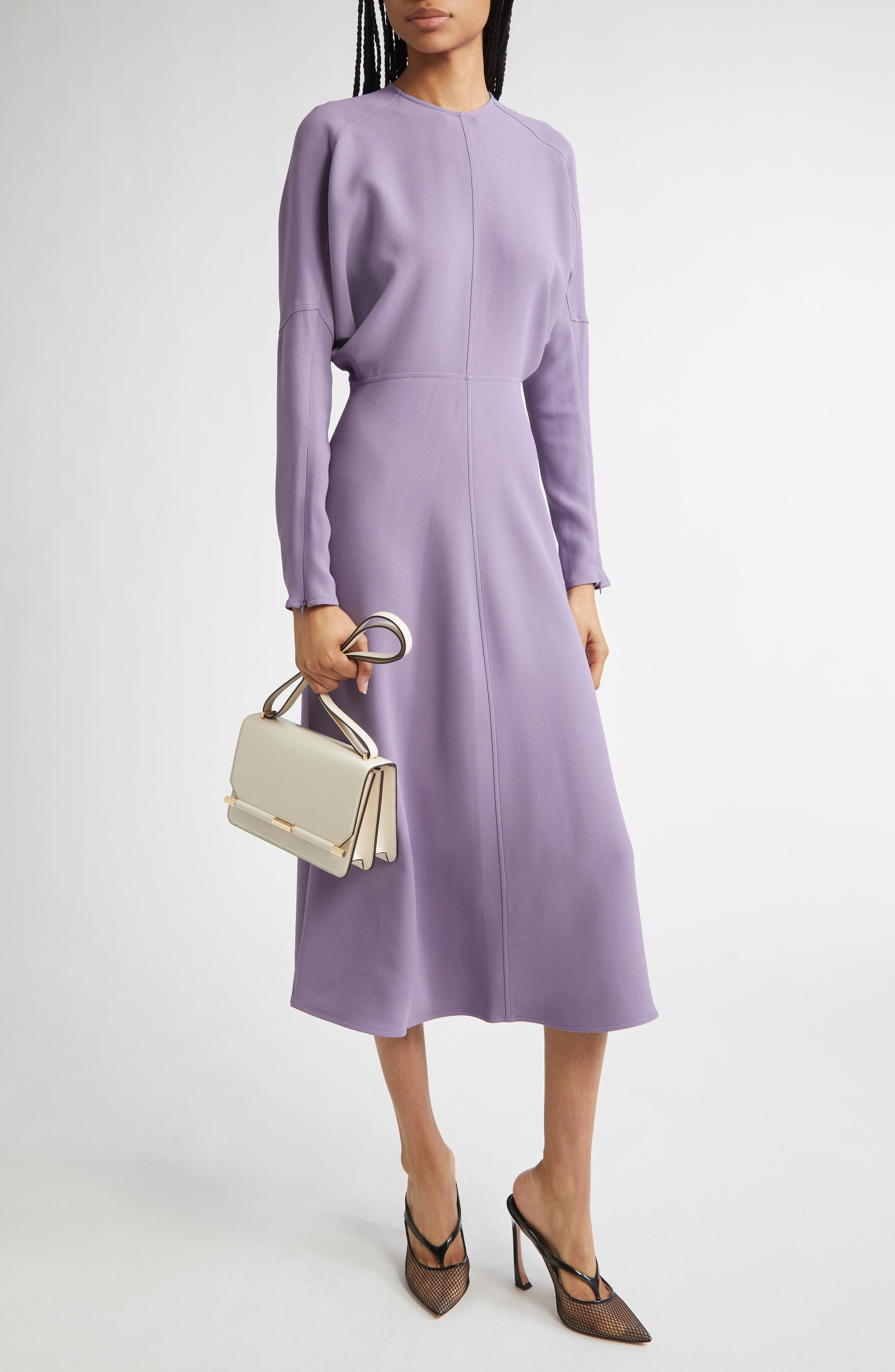 Victoria Beckham Dolman Long Sleeve Dress in Iris at Nordstrom - 1