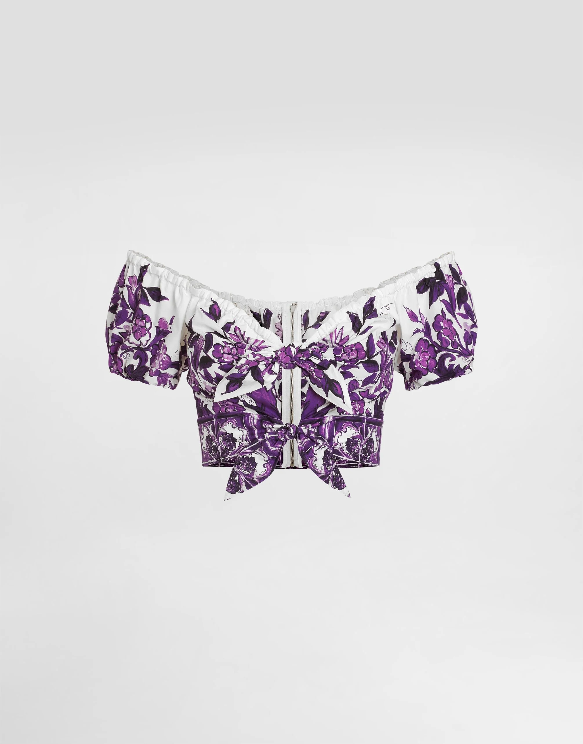 Majolica-print poplin top - 1