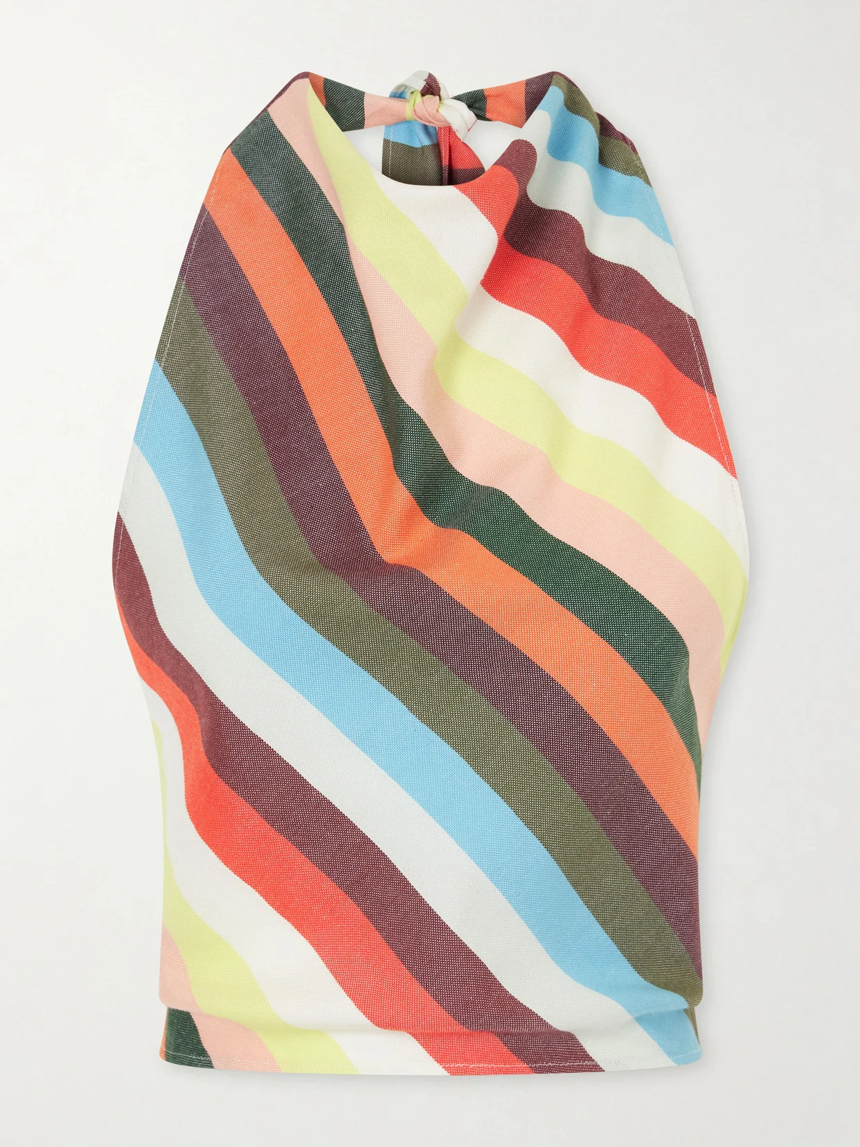 The Halterneck Striped Cotton Tank Top - 1