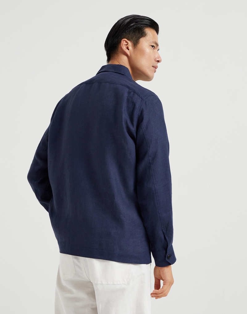 Brunello Cucinelli Linen easy fit guayabera outlook