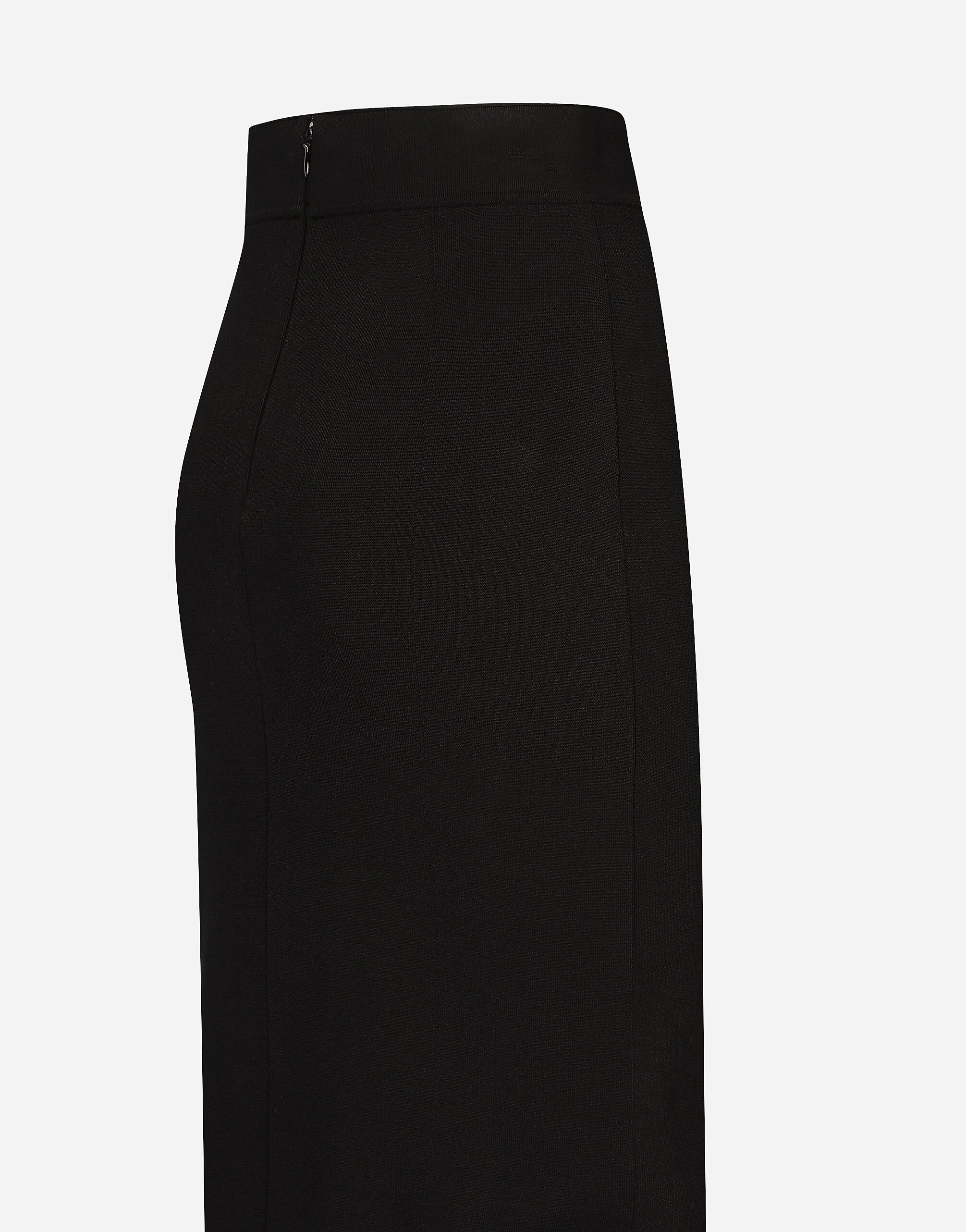 Stretch viscose knit pencil skirt with DG logo - 6