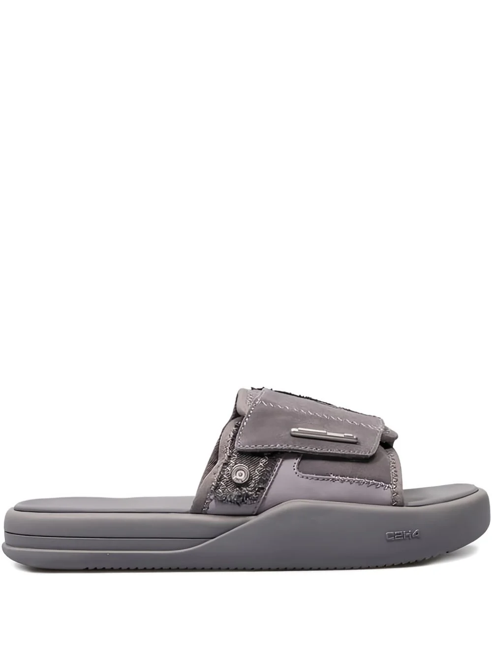 suede-panelled strap slippers - 1