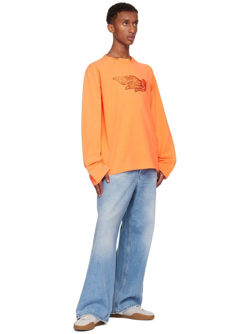 Acne Studios Orange Printed Long Sleeve T-shirt outlook
