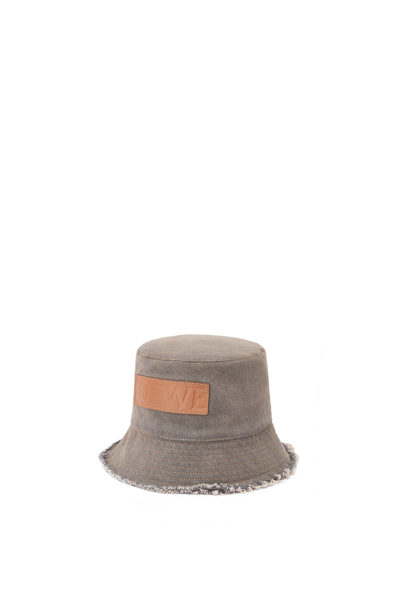 Bucket hat in denim calfskin 3