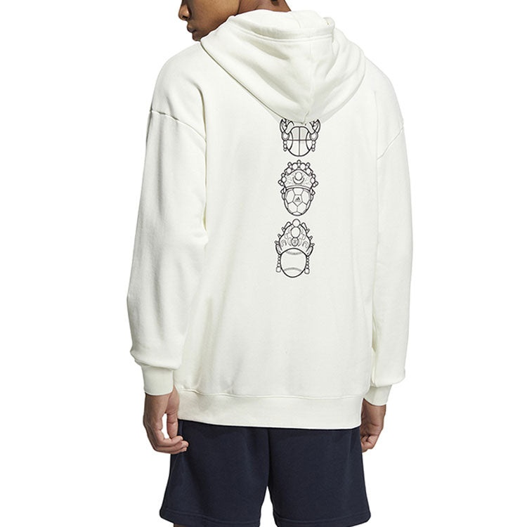adidas graphic printed hoodie 'Beige' IB2753 - 4