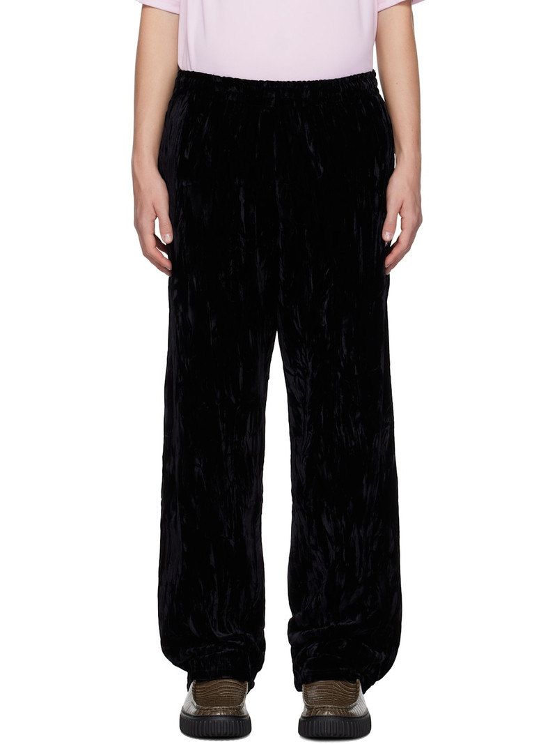 Black Wide Leg Track Pants - 1