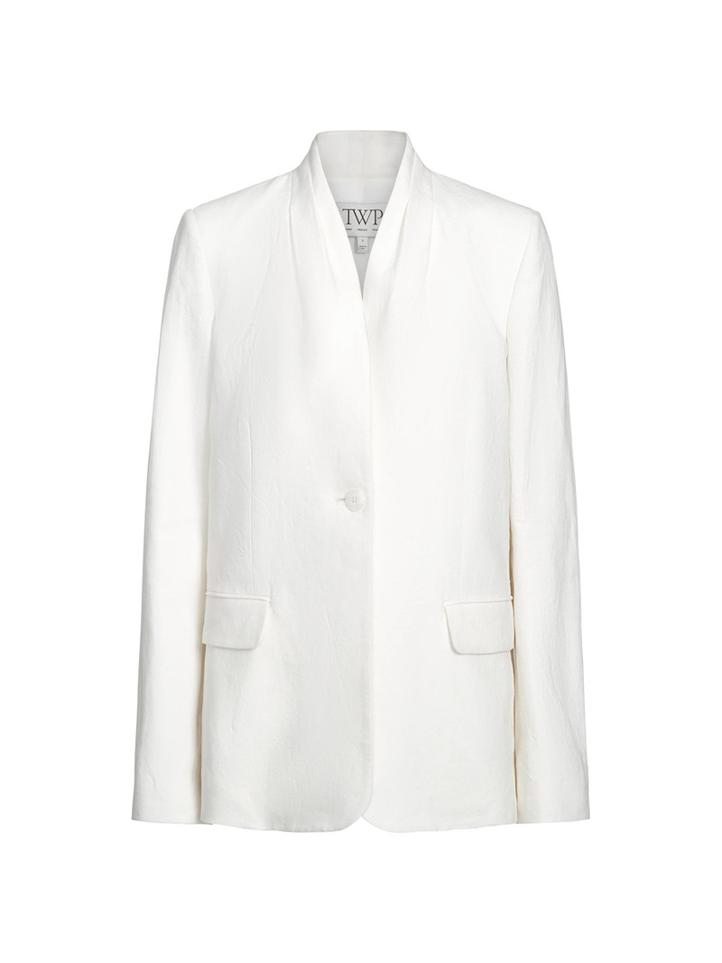 Women's New Linen Single-Breasted Dinner Jacket - Ivoire 1