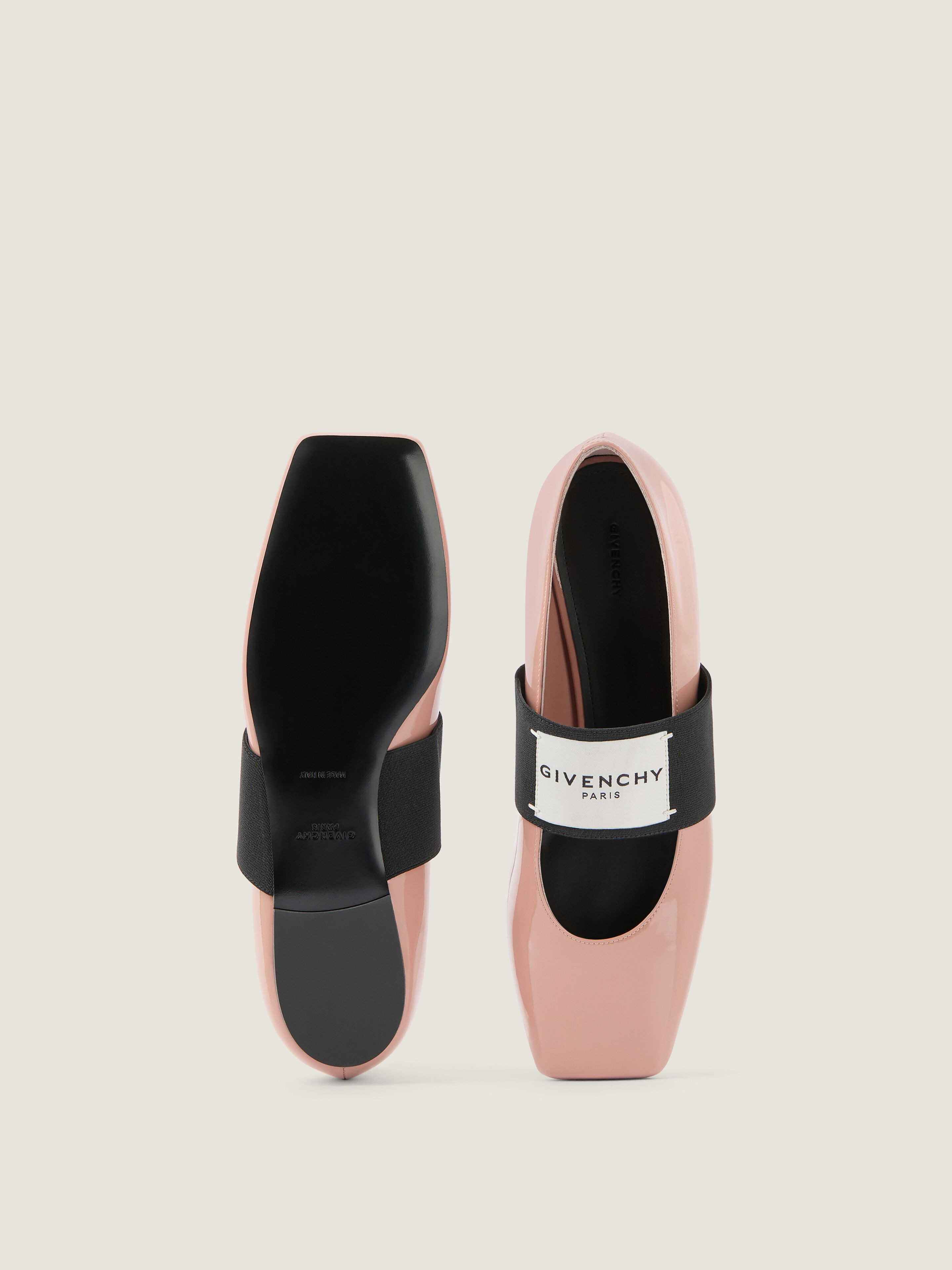 SLICED SQUARE BALLERINAS IN PATENT LEATHER - 4