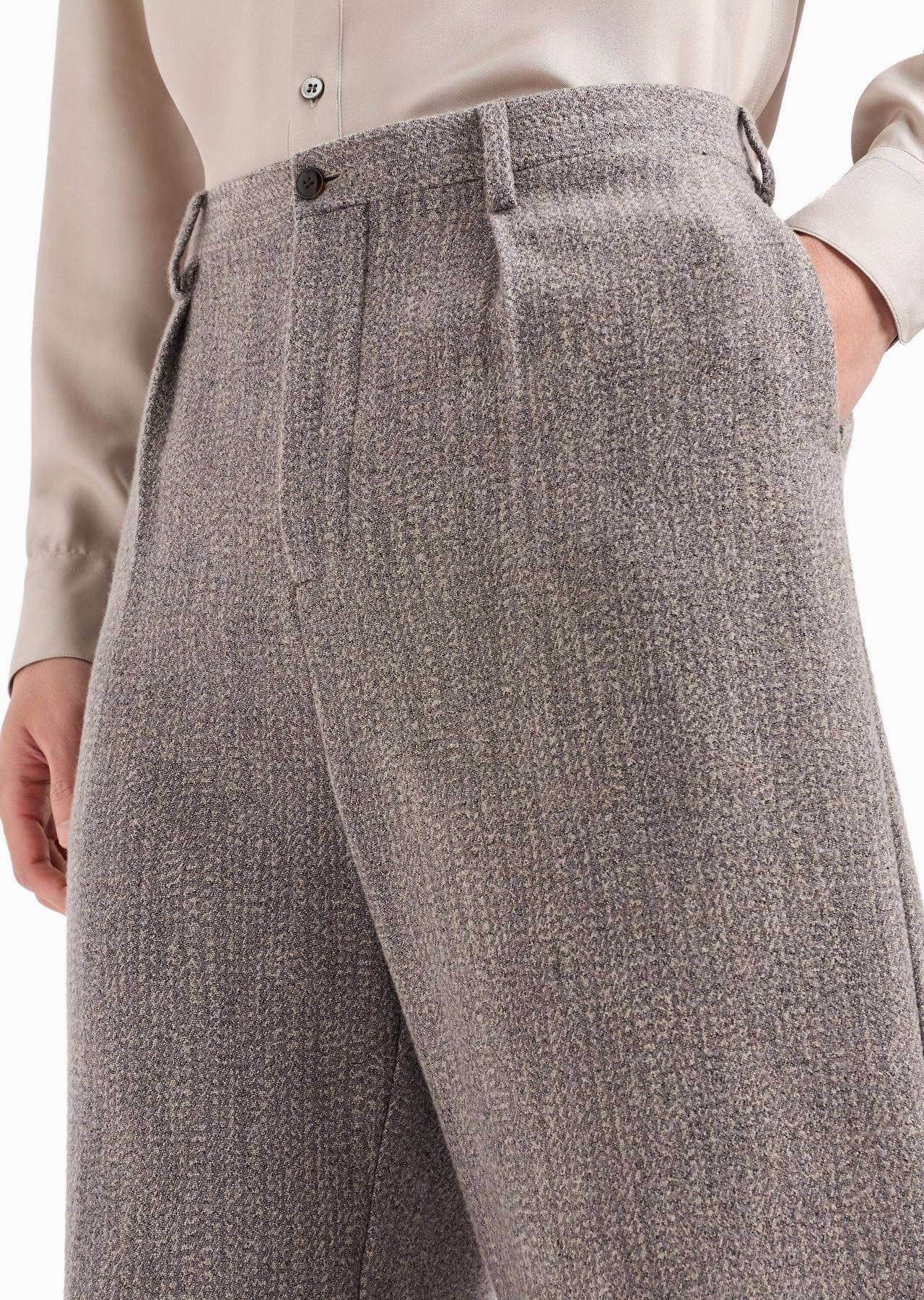Jacquard viscose and wool-blend single-darted trousers - 5