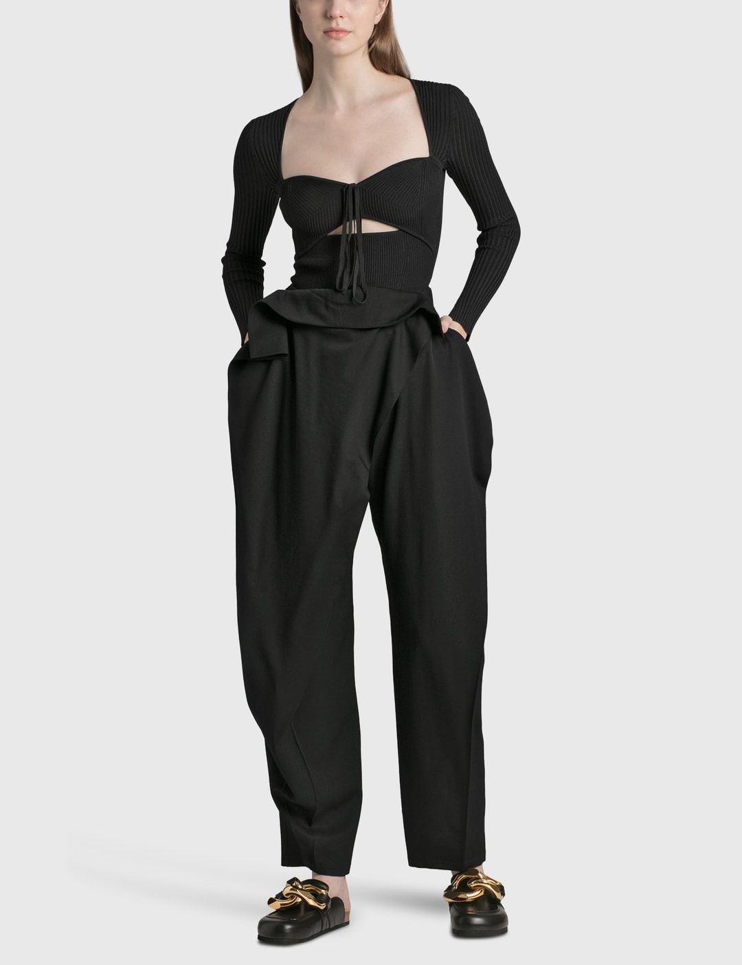 JW Anderson FOLD OVER TAILORED TROUSERS | hbx | REVERSIBLE