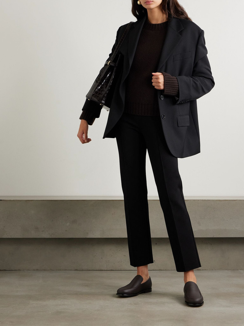 HIGH SPORT NSFW Jules checked jacquard-knit slim-leg pants Black outlook