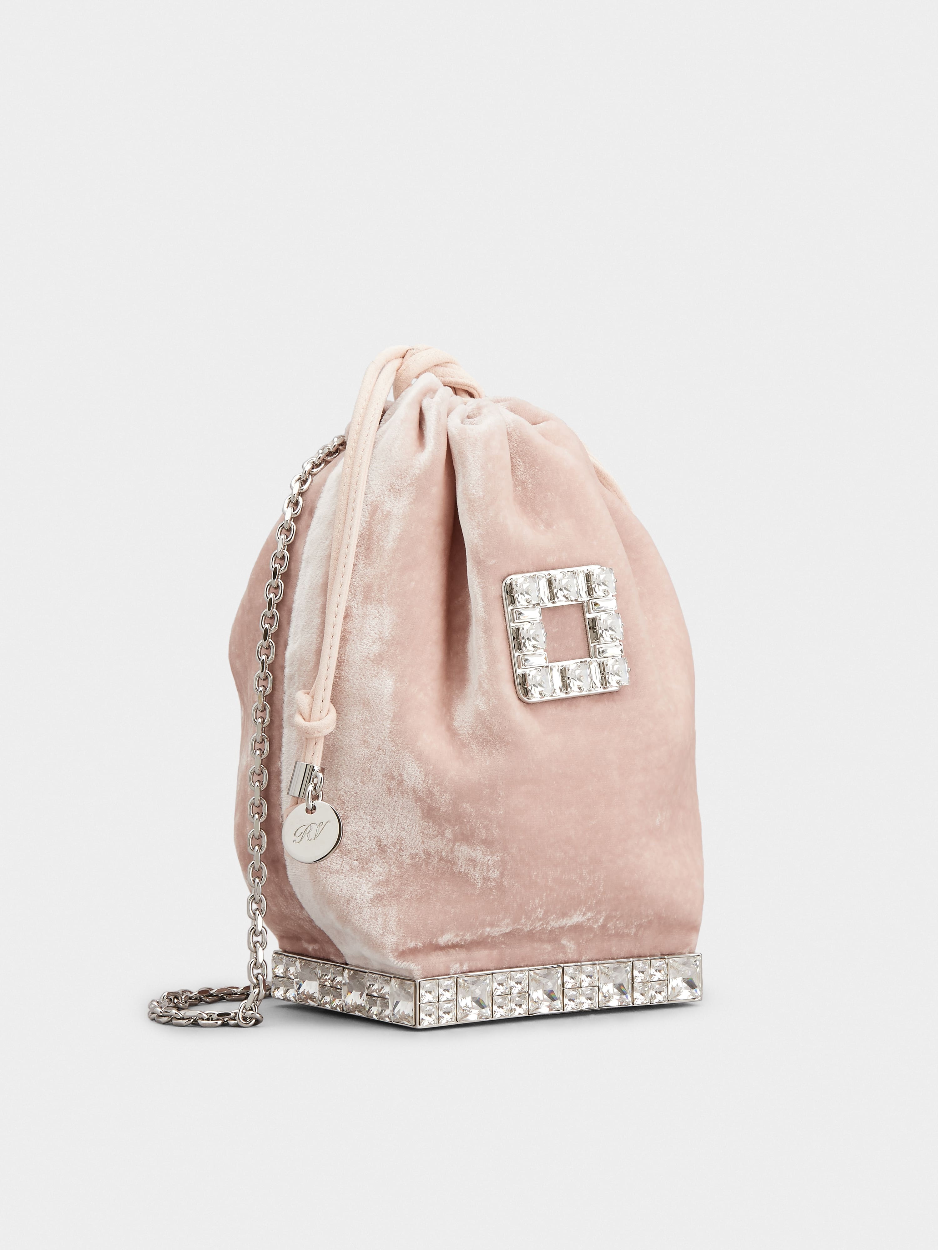 Viv' Pocket Strass Cube Bag in Velvet - 3