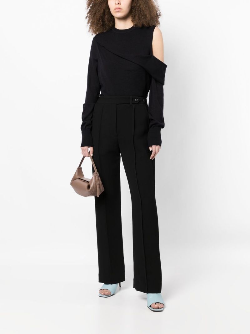 straight-leg pintuck trousers - 2