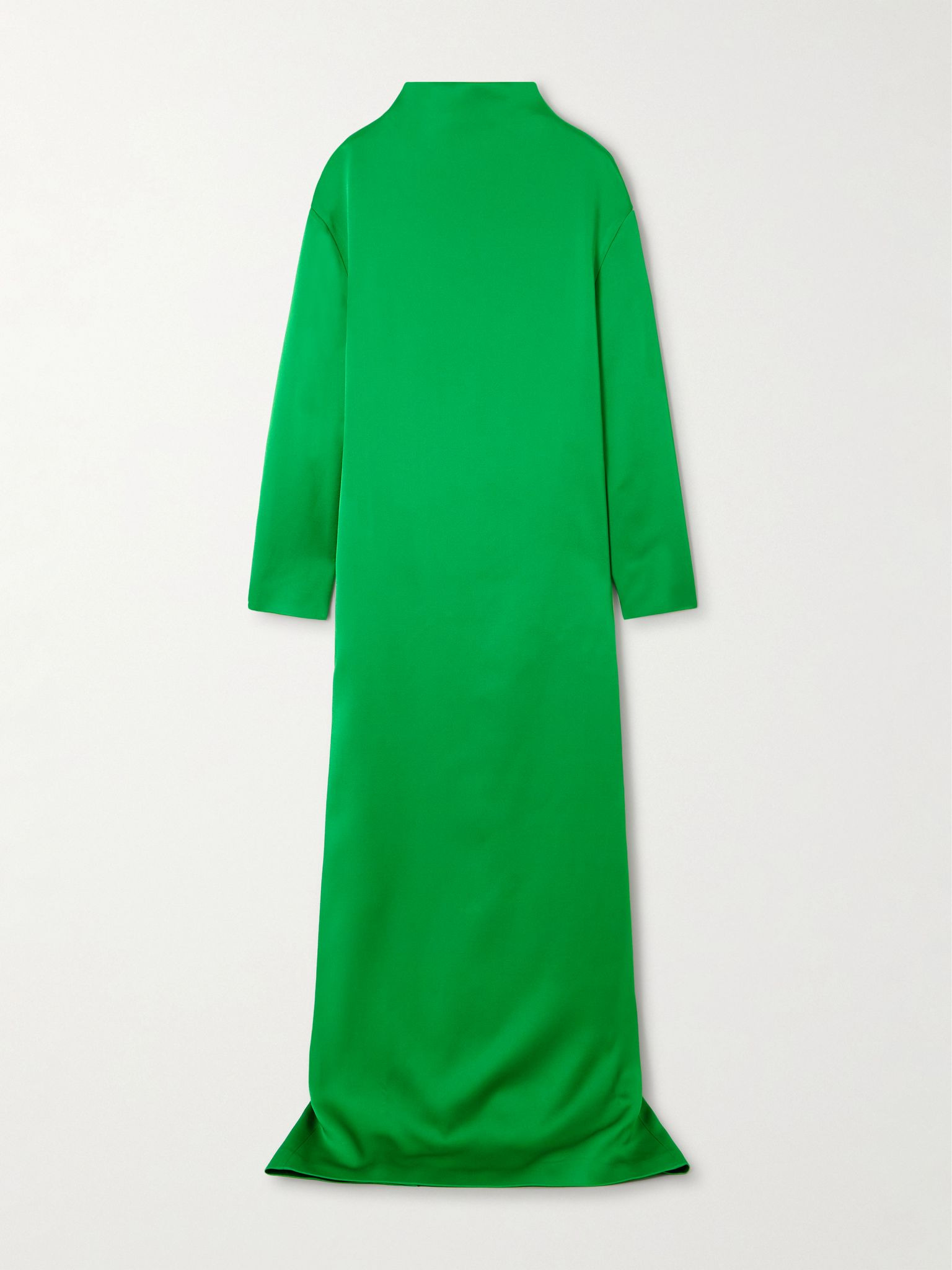 Oversized open-back satin-crepe gown Green - 1