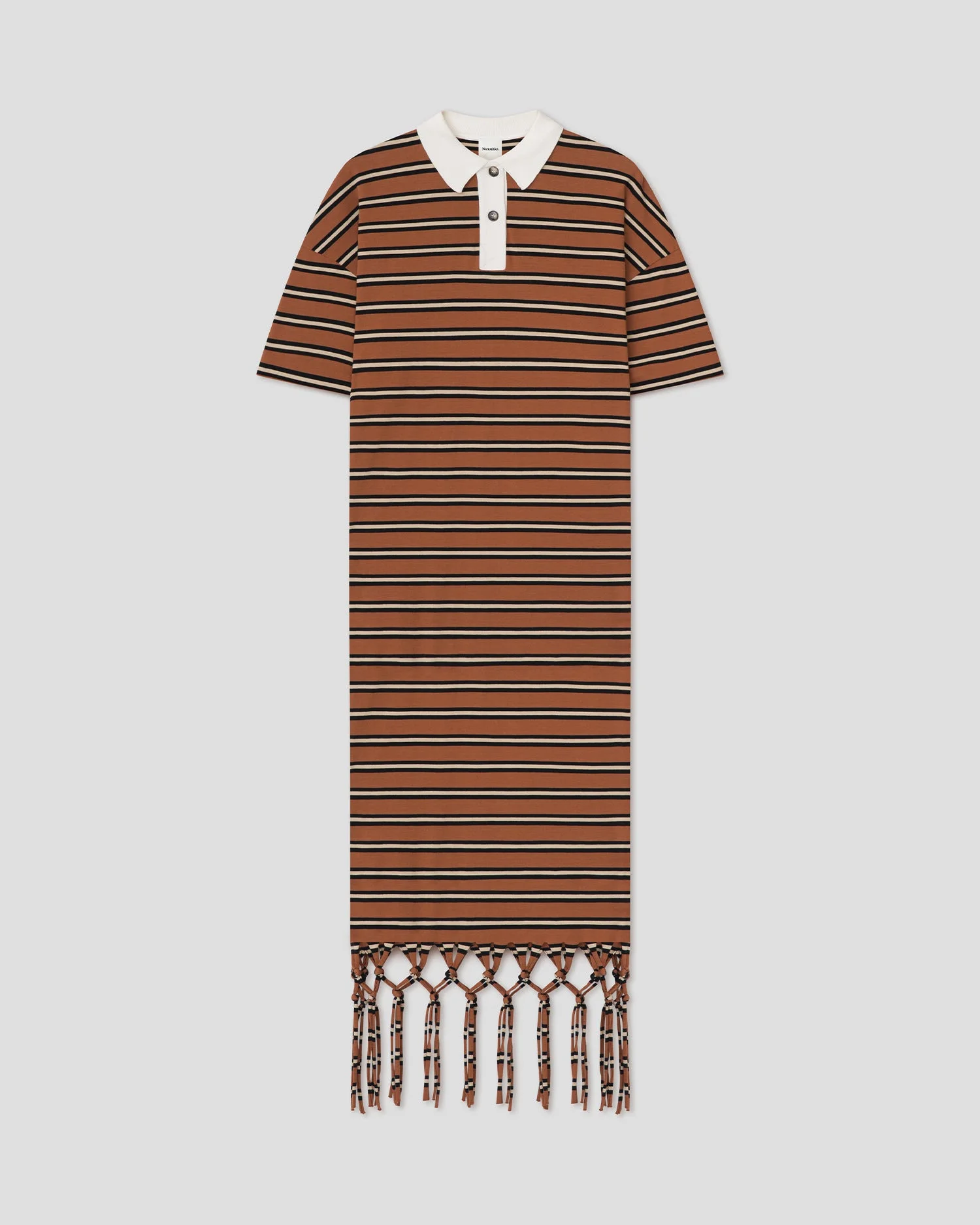 Fringed Polo Neck Maxi Dress - 1