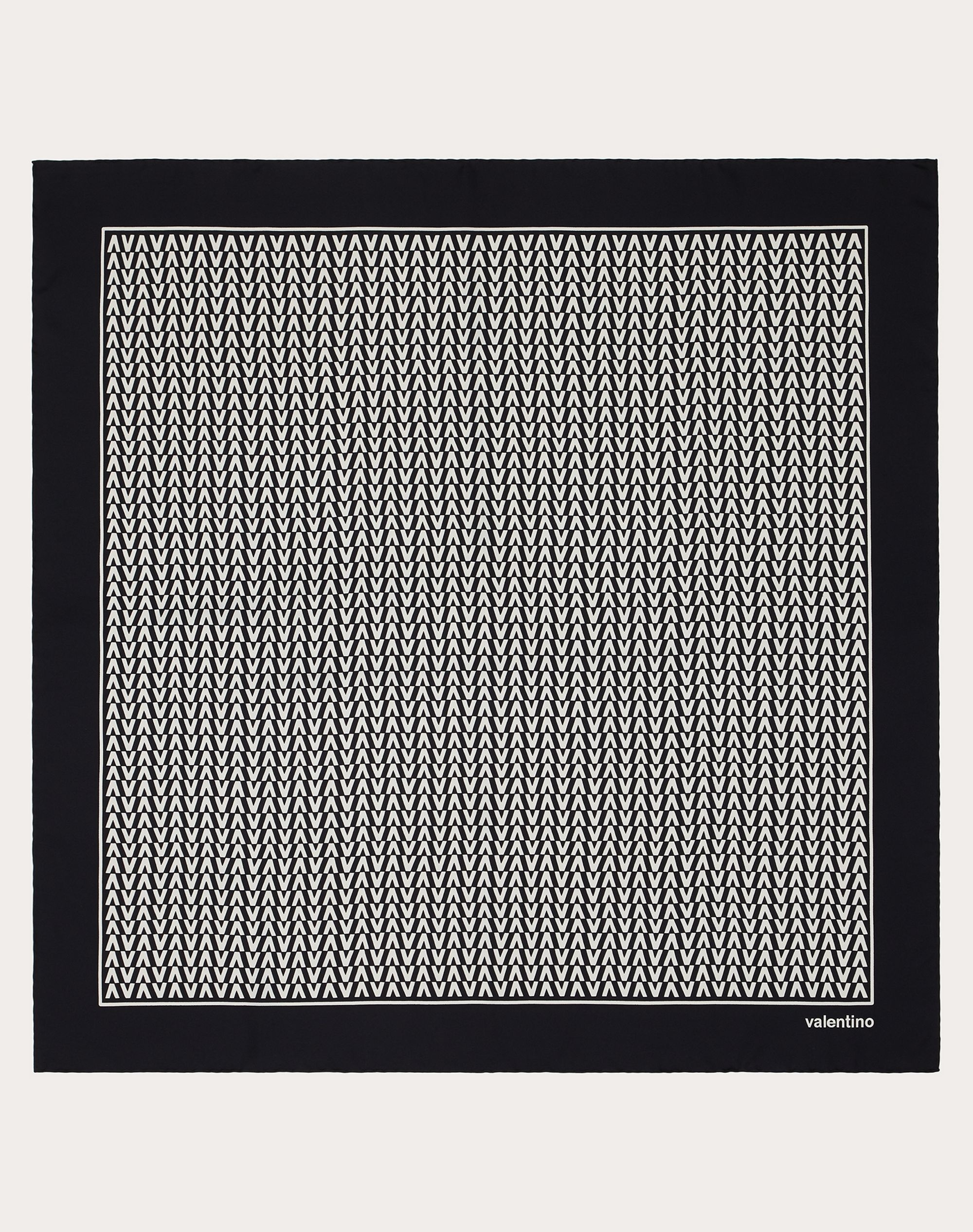 Optical Valentino print silk foulard 90x90 cm - 1