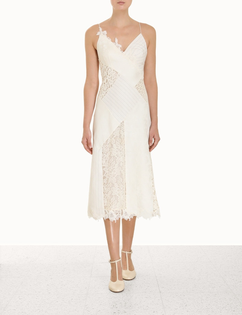 Zimmermann LUMINOSITY PATCH LACE DRESS - 8089DF231CRM | REVERSIBLE