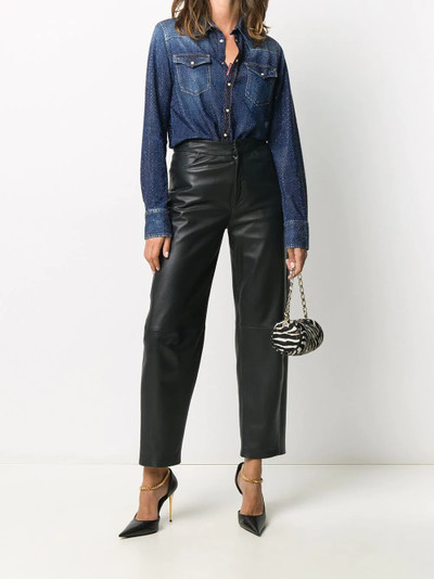 DSQUARED2 crystal-embellished denim shirt outlook