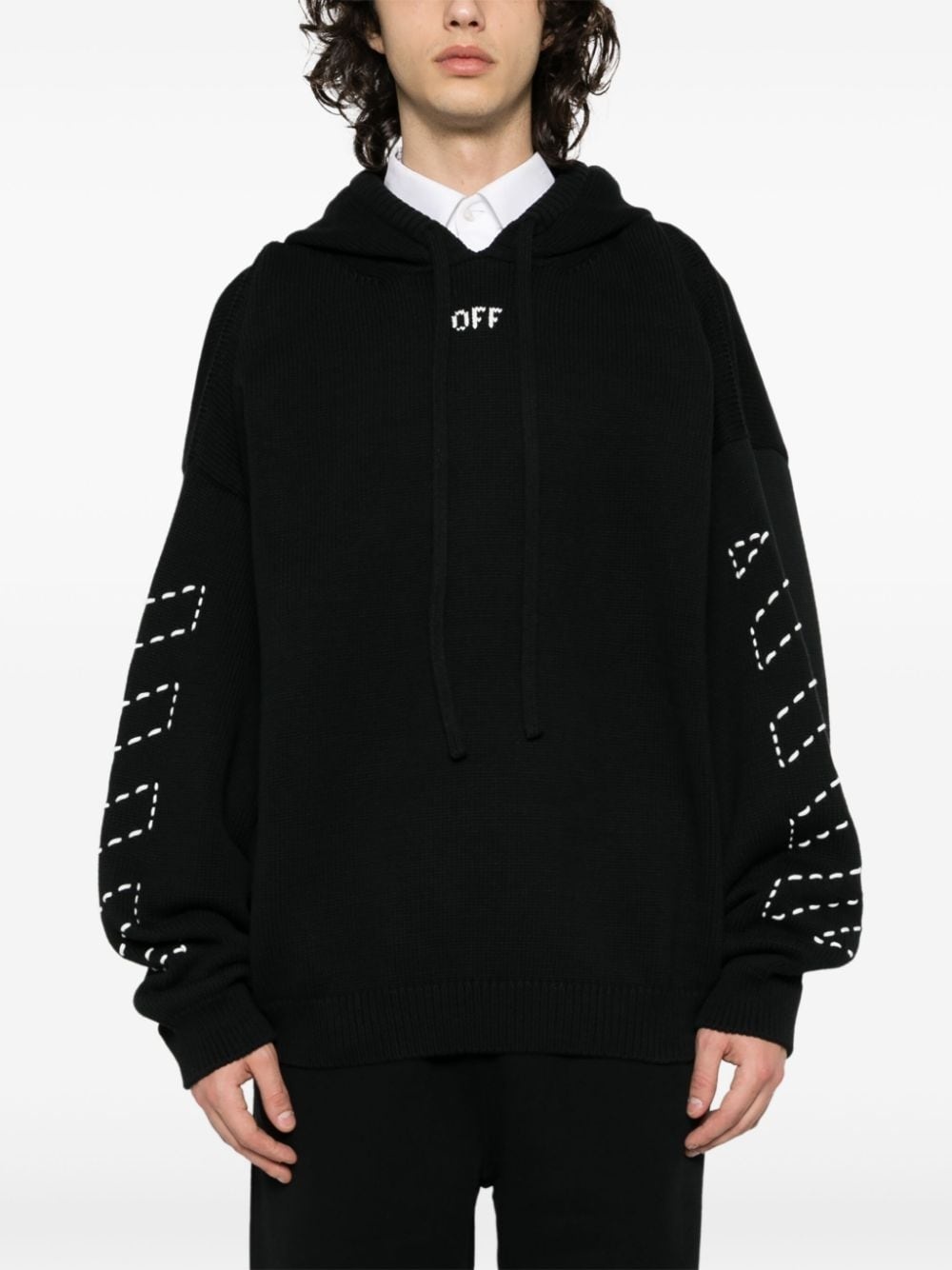 Arrows-motif hooded jumper - 3