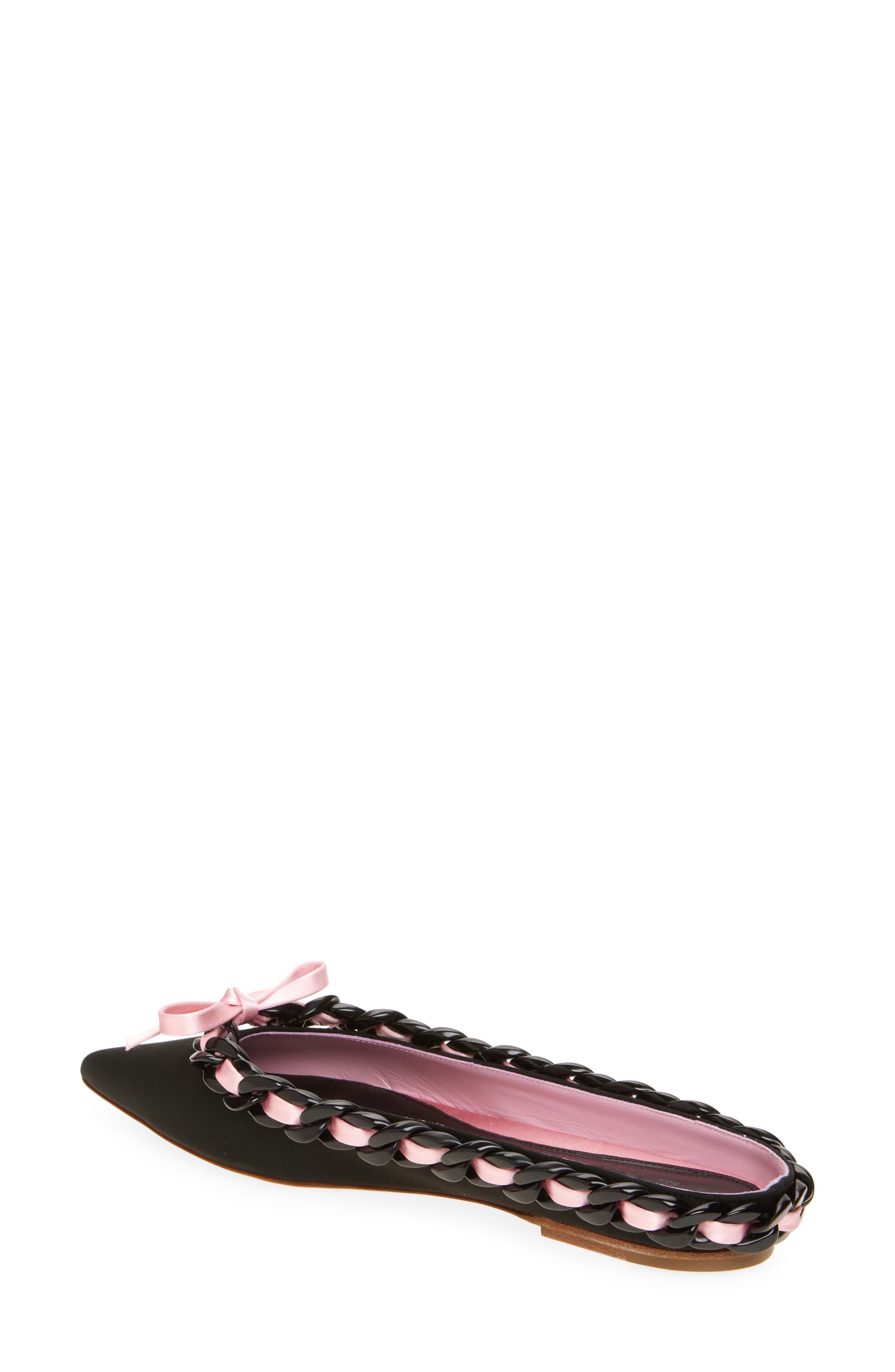 Giambattista Valli Ribbon & Chain Pointed Toe Mule in Black at Nordstrom - 2