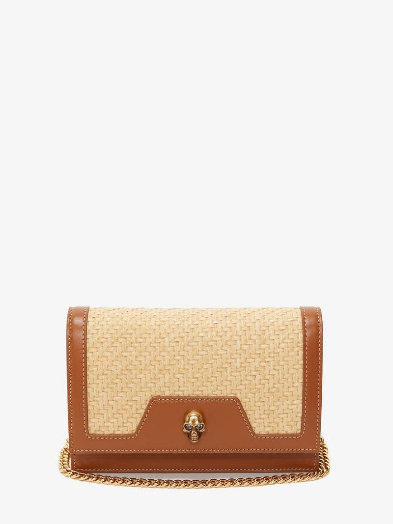 Small Rafia Skull Bag in Natural 1