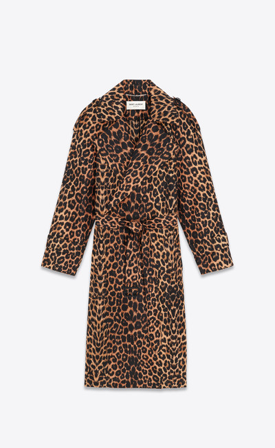 SAINT LAURENT trench coat in leopard silk taffeta outlook
