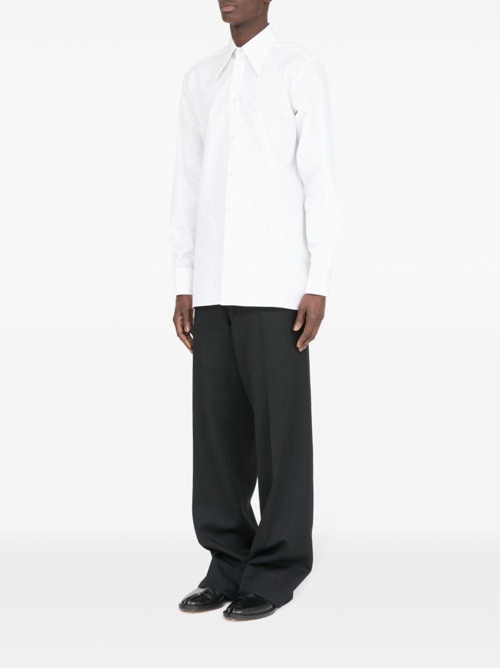 pointed-collar cotton shirt - 6